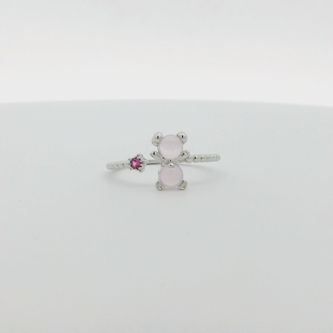 Pink Moonstone Teddy Slim Ring