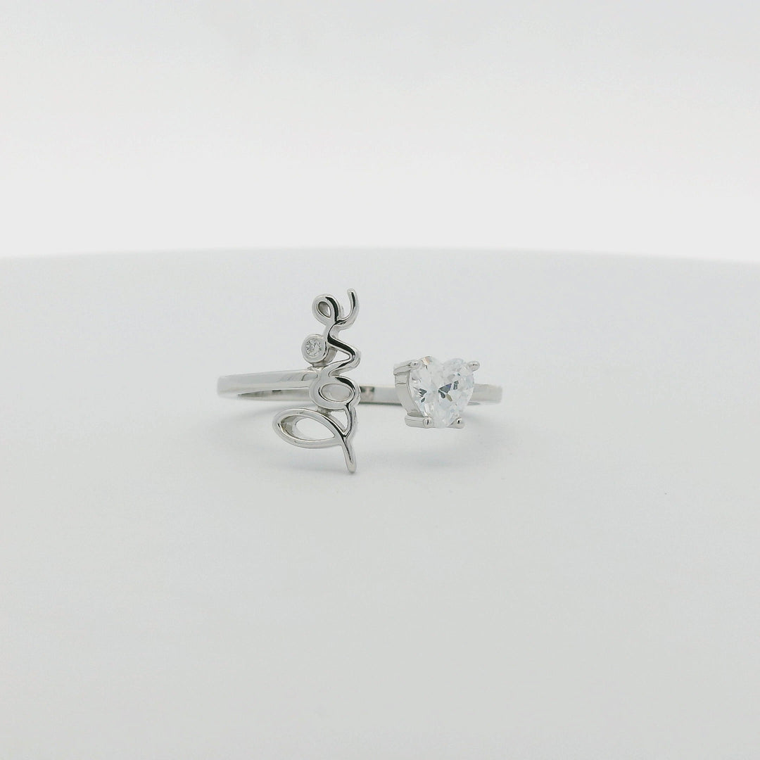 Love & Heart Gem Slim Ring