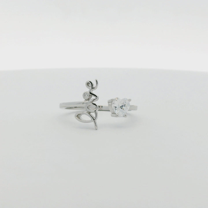 Love & Heart Gem Slim Ring