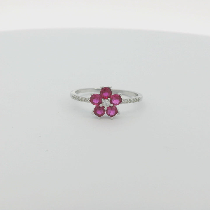 Magenta Flower Dazzle Slim Ring