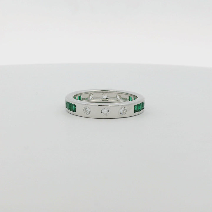 Green Gems Plated Thick Ring
