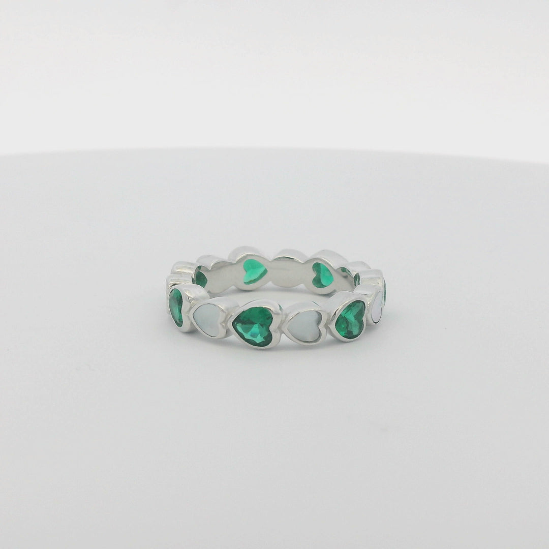 Green Zirconia Heart Wrap Ring