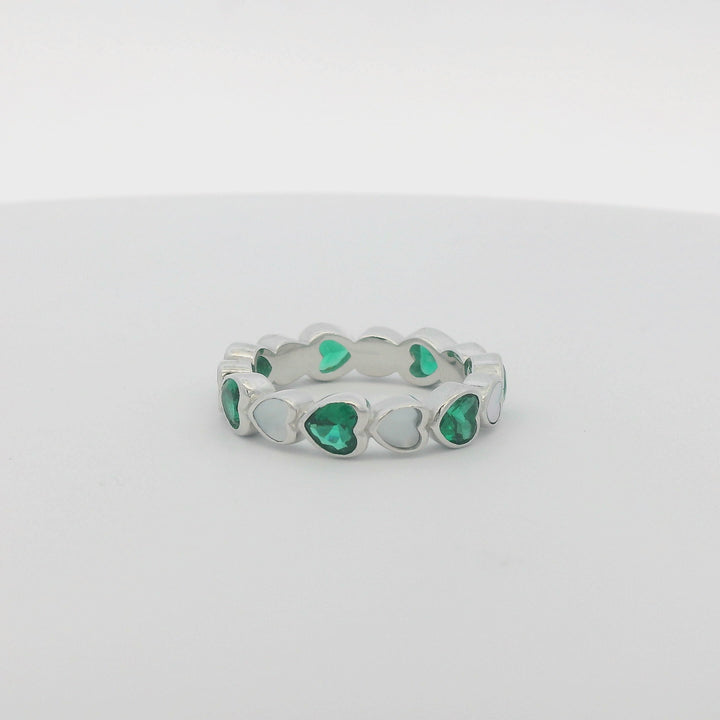 Green Zirconia Heart Wrap Ring