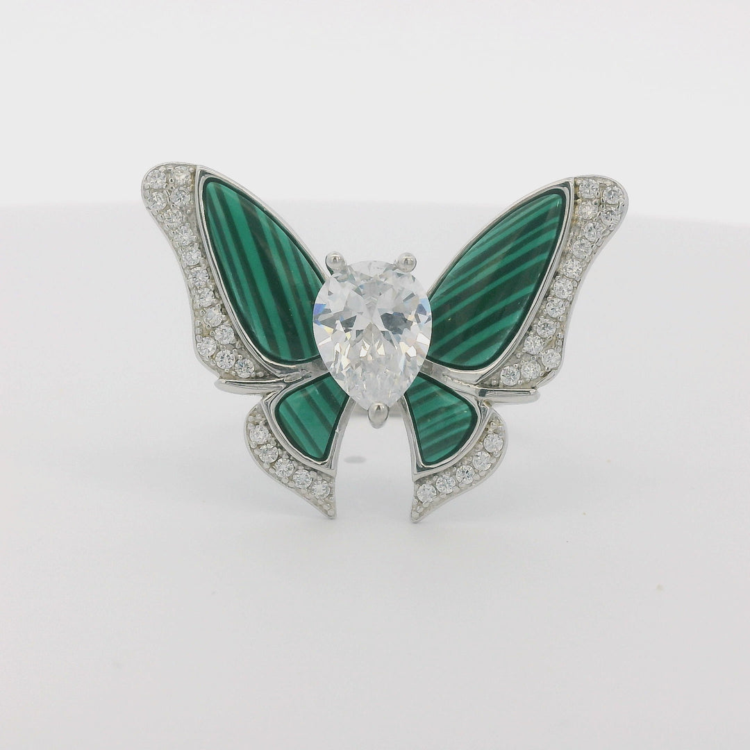 Malachite Dazzle Butterfly Big Ring