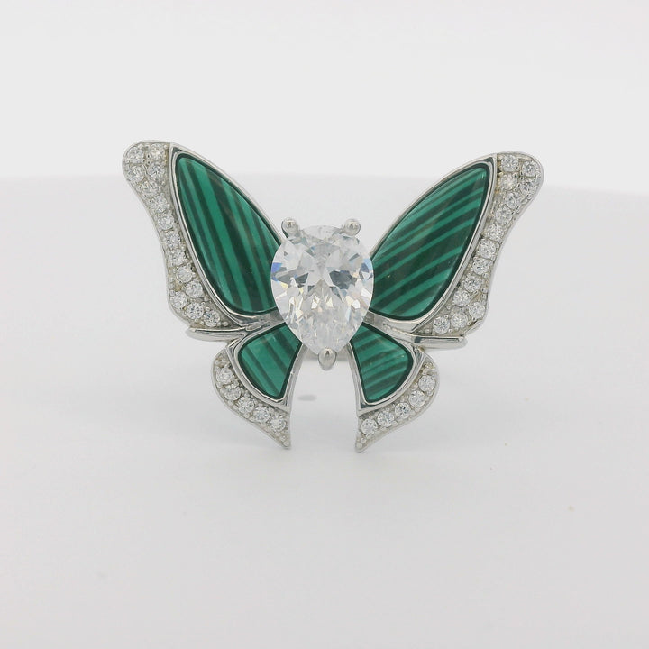 Malachite Dazzle Butterfly Big Ring