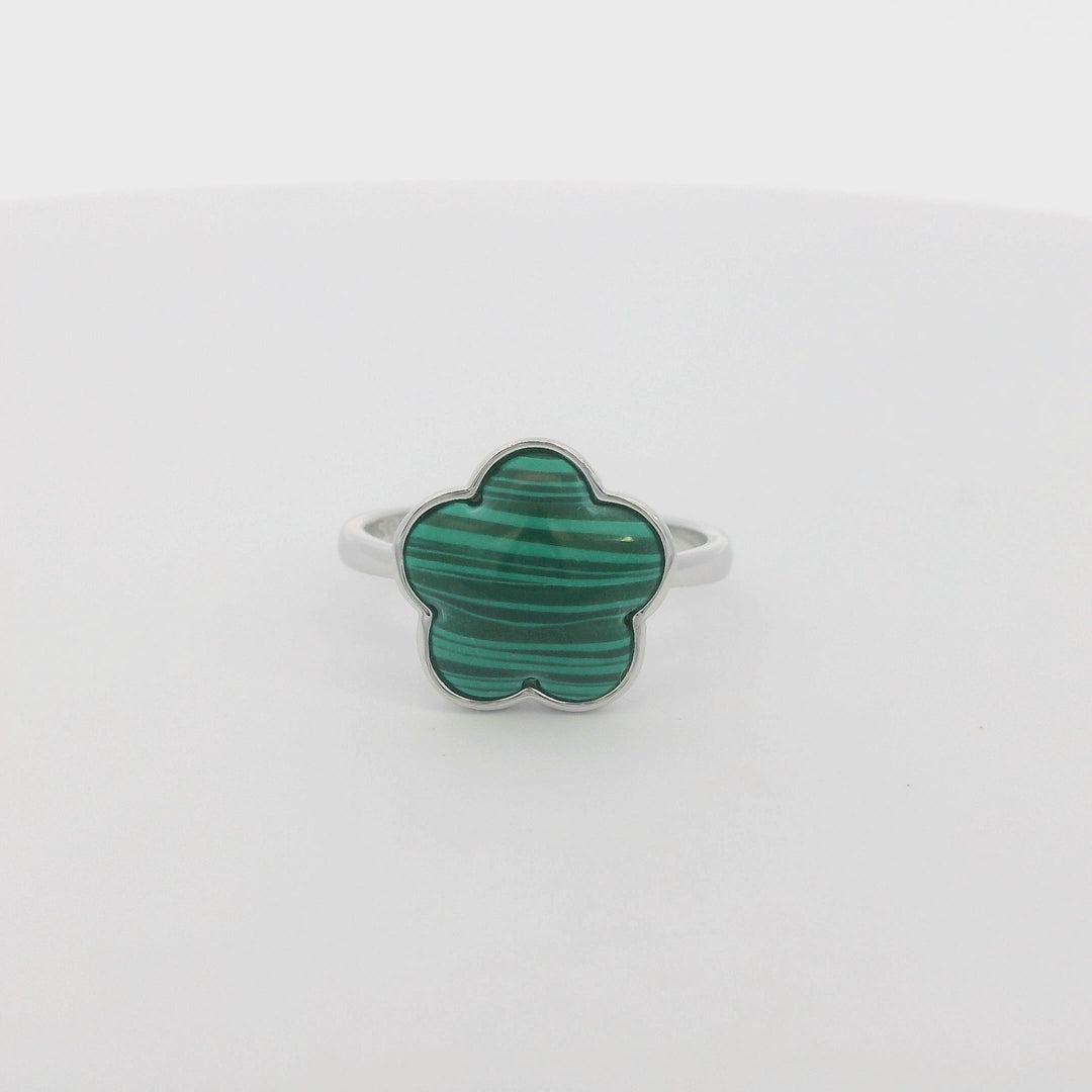 Malachite Flower Shaped Ring
