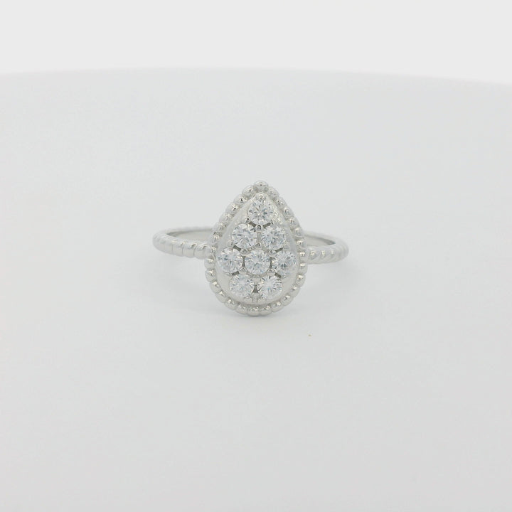 Tear Drop Dazzle Sparkle Ring