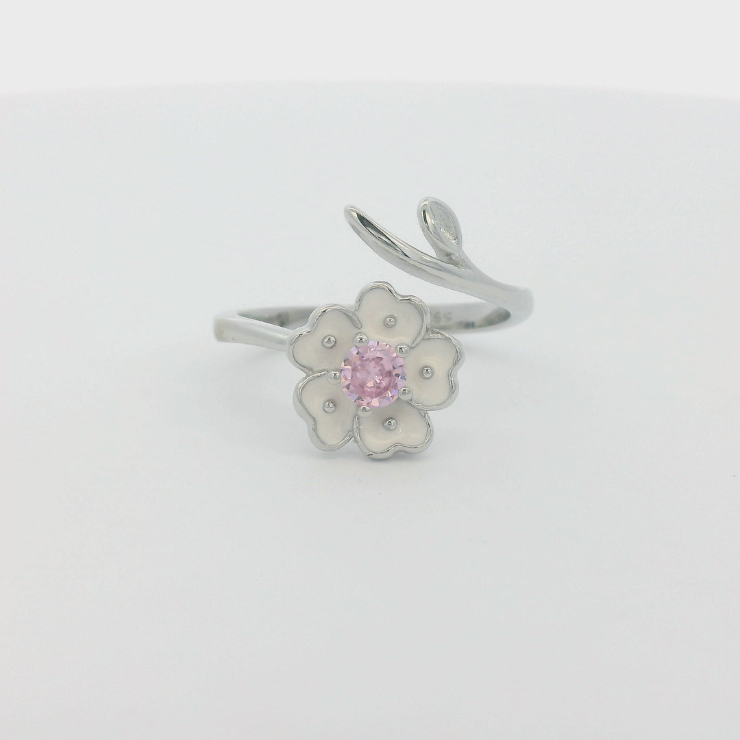 White Pink Flower Gem