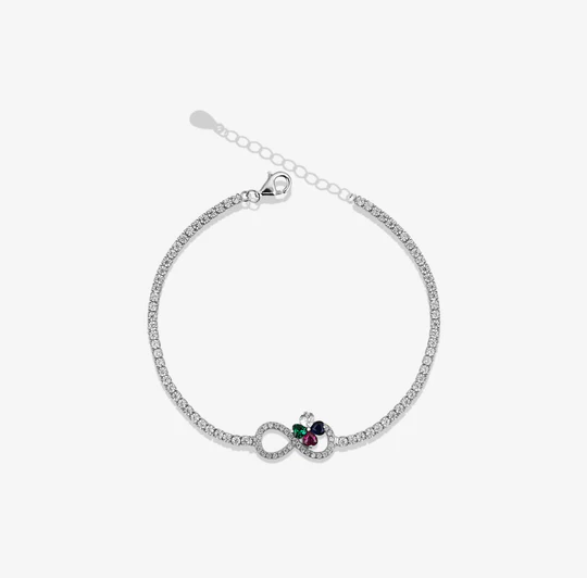Infinity Lucky Clover Color Tennis Bracelet