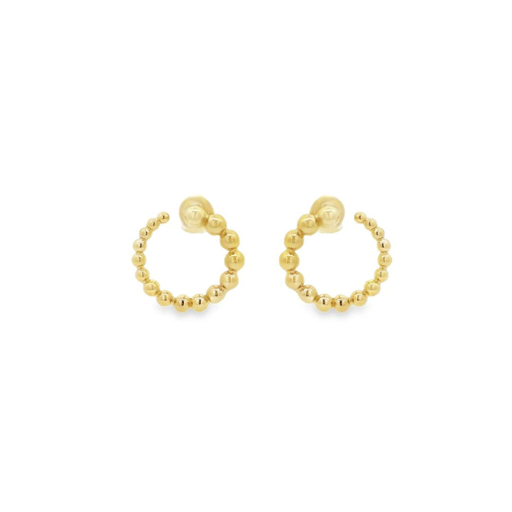 Spiral Beads 18K Gold Plated Earrings