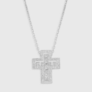 Double Dazzle Cross Necklace