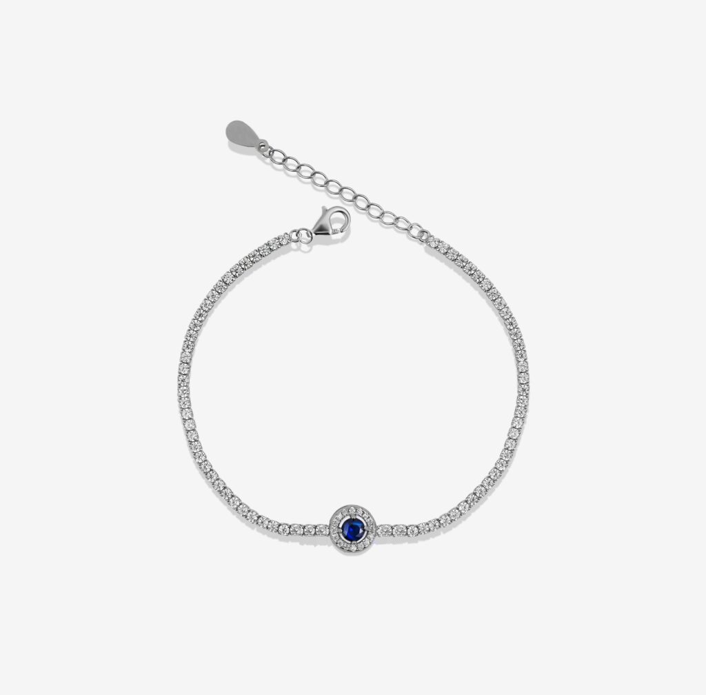Fine Sphere Blue Gem Tennis Bracelet