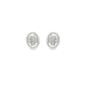 Clover Sparkle Twisted Oval Earrings