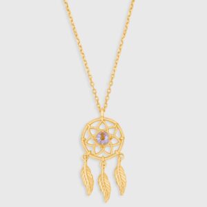 Dream Catcher Gold Plated Necklace