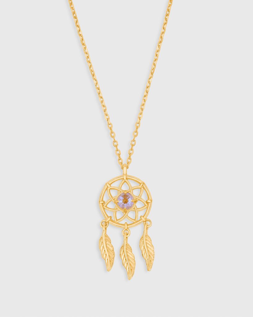 Dream Catcher Gold Plated Necklace