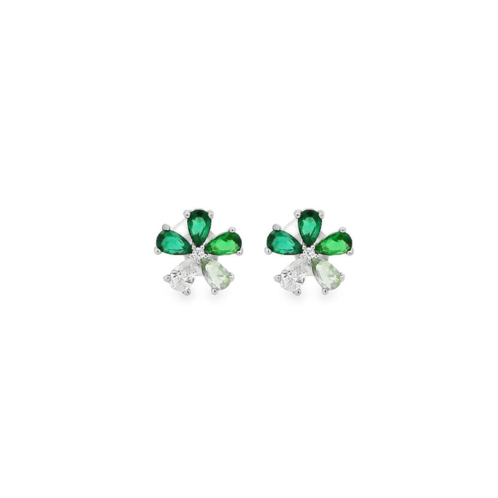 Flower Green Roche Earrings