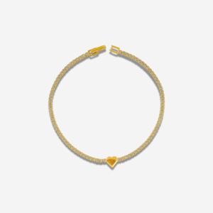 Golden Heart 18k Gold Plated Tennis Bracelet