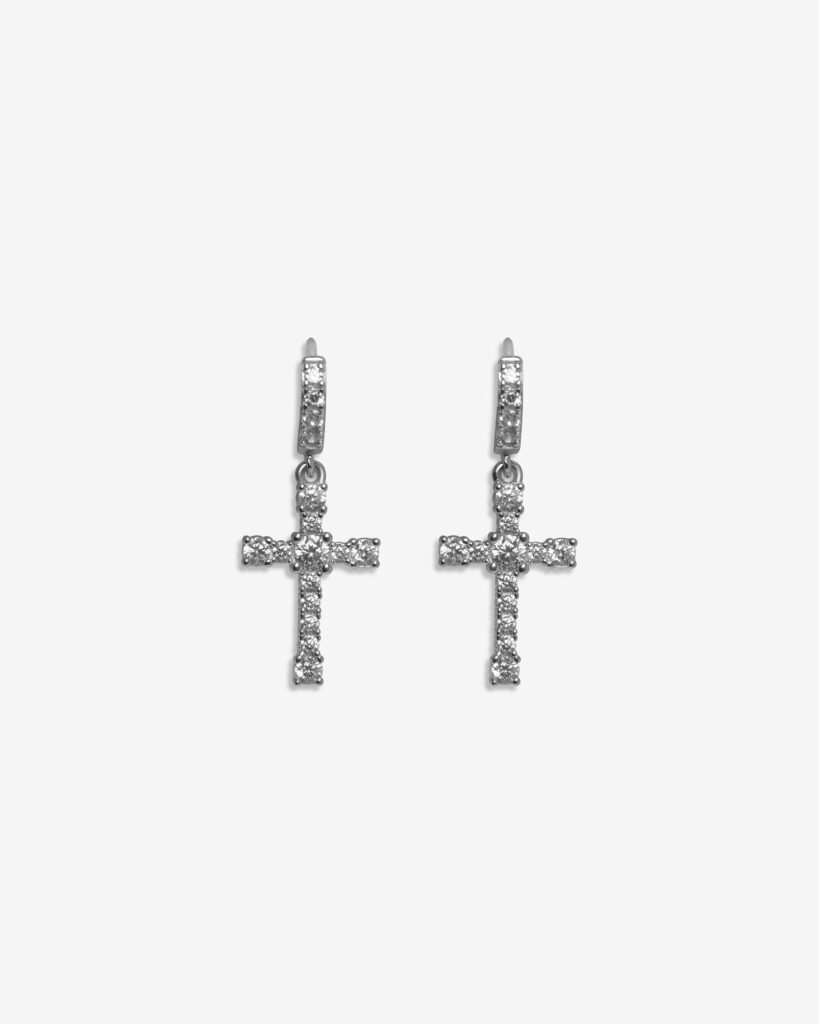 Classic Cross Moissanite Earrings