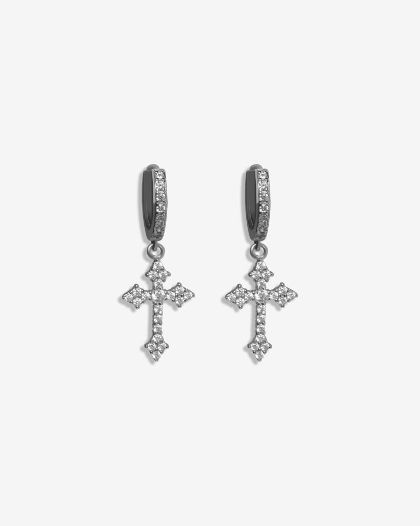 Cross Clip Moissanite Earrings