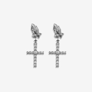 Praying Cross Moissanite Earrings
