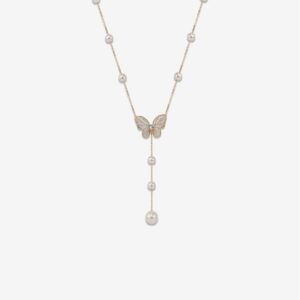 Empress Pearl Butterfly 18k Gold Plated Necklace