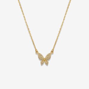 Sparkly Golden Butterfly 18K Gold Plated Necklace