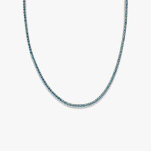 Baby Blue Small Tennis Necklace