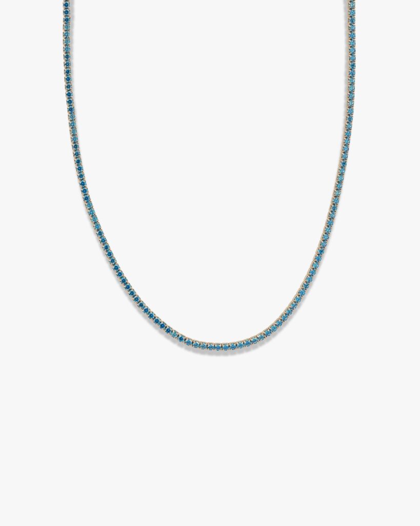 Baby Blue Small Tennis Necklace