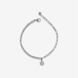 Snowflake White Zirconia Tennis Shackles Bracelet