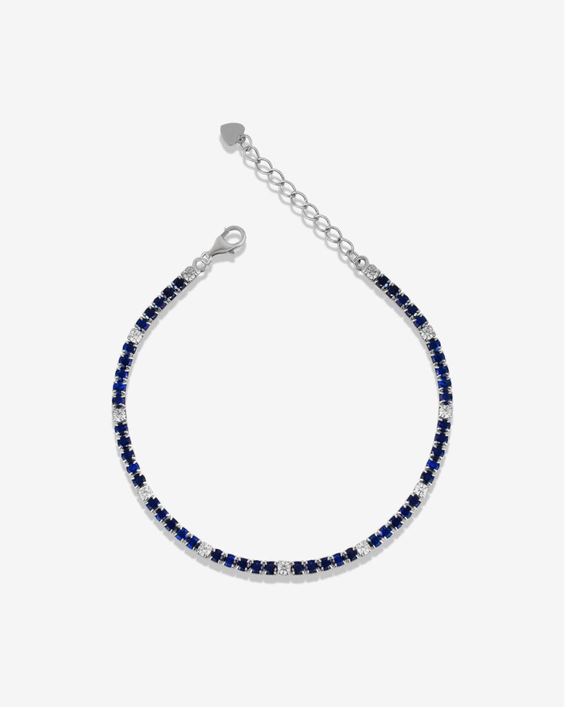 Blue & White Gems Standard Tennis Bracelet