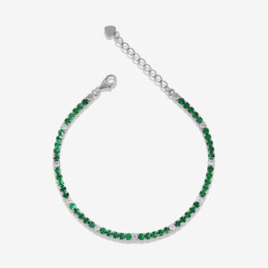 Green & White Gems Standard Tennis Bracelet