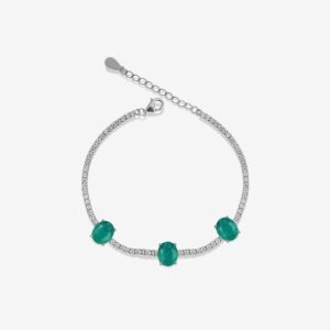 3 Green Gems Tennis Bracelets
