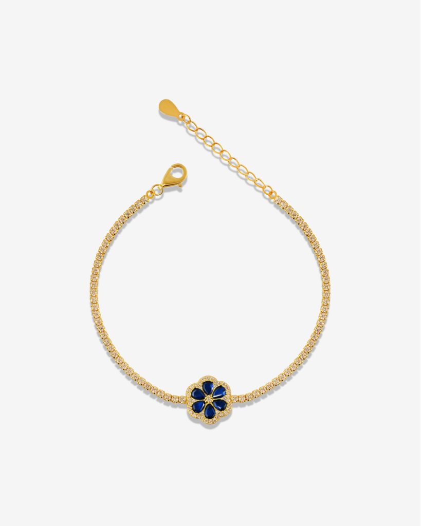 Blue Golden Cosmo Tennis Braclet