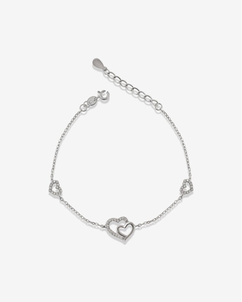 Forever Two Hearts Slim Braclet