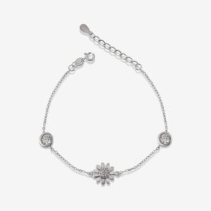Daisy Flower & Gems Slim Bracelet