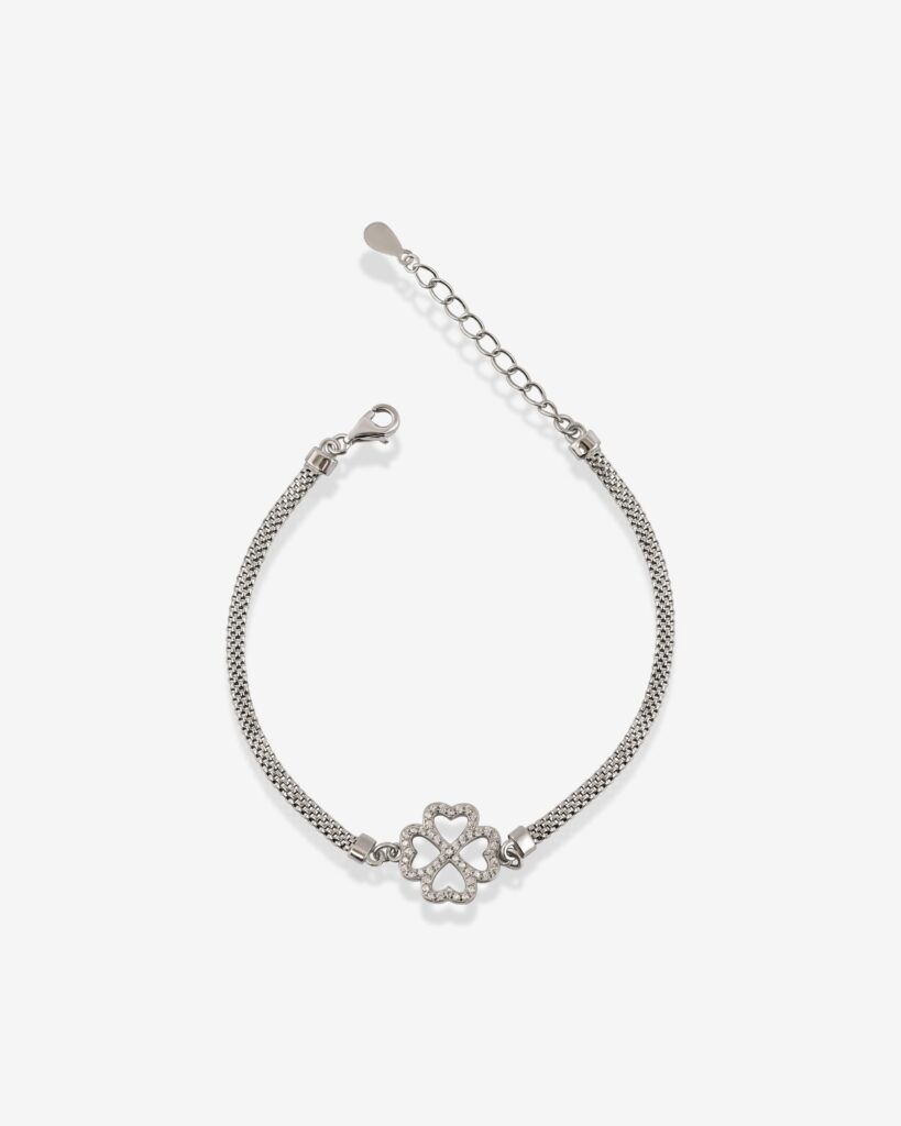 Lucky Gemmed Clover Rape Bracelet