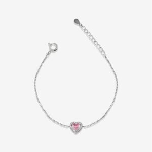 Sparkle Pink Heart Slim Bracelet