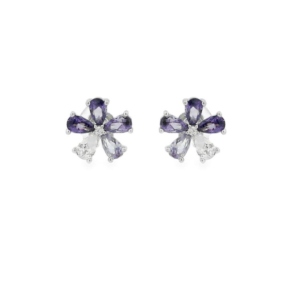 Flower Purple Roche Earrings