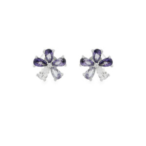 Flower Purple Roche Earrings