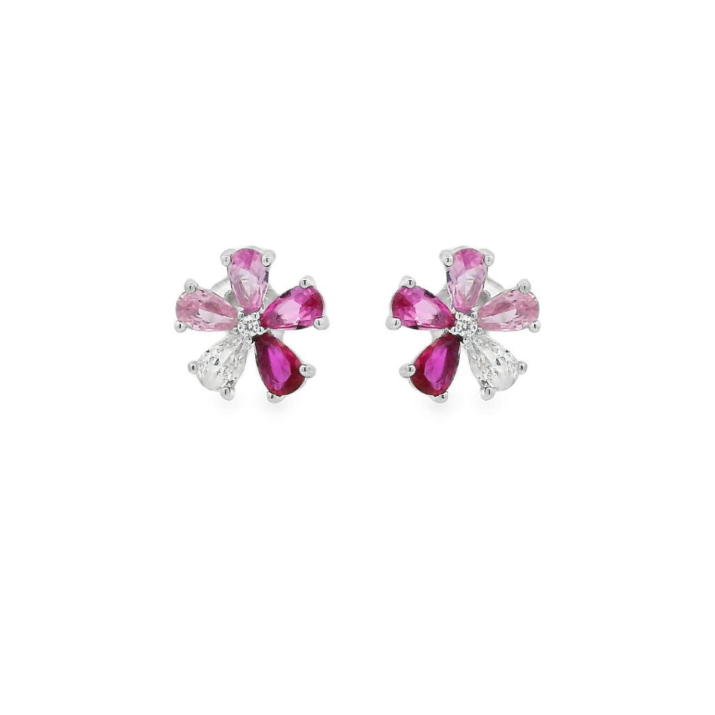 Flower Pink Roche Earrings