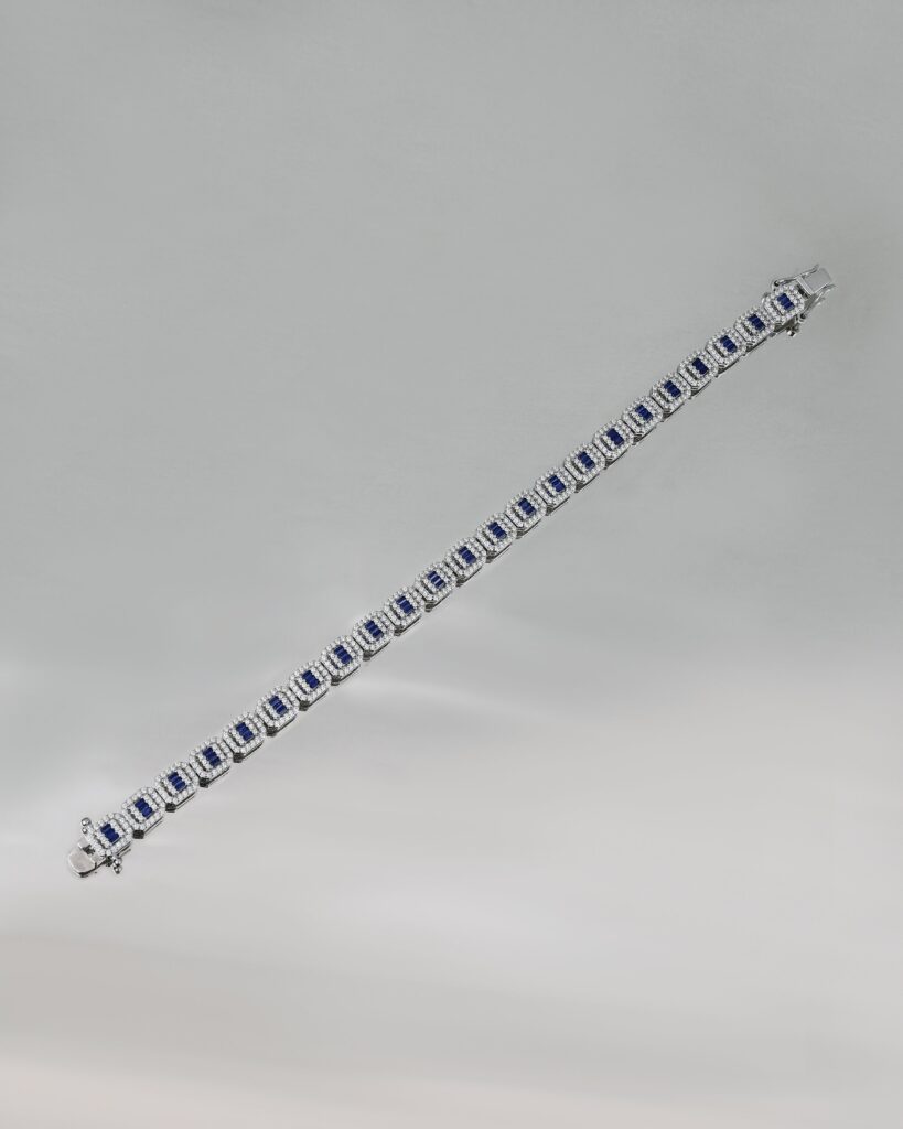 Sparkle Baguette Classic Sapphire Blue Bracelet