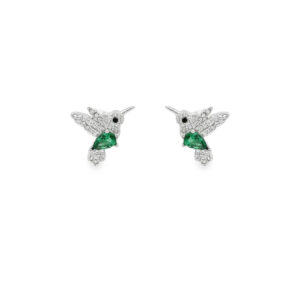 Green Gemmed Hummingbird Earrings