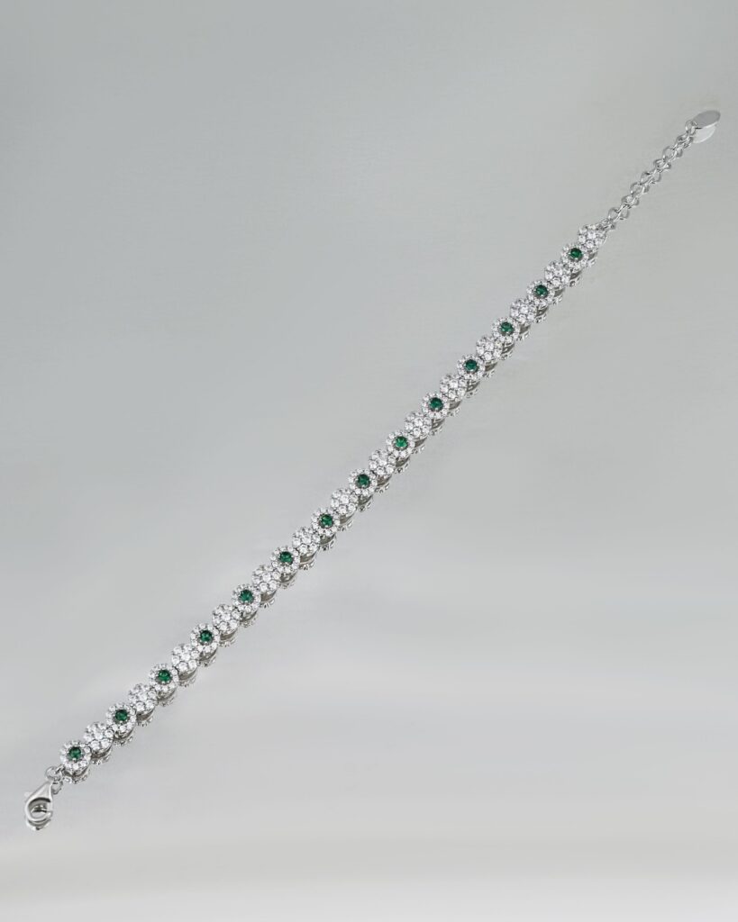 Sphere Dazzle Classic White & Green Bracelet