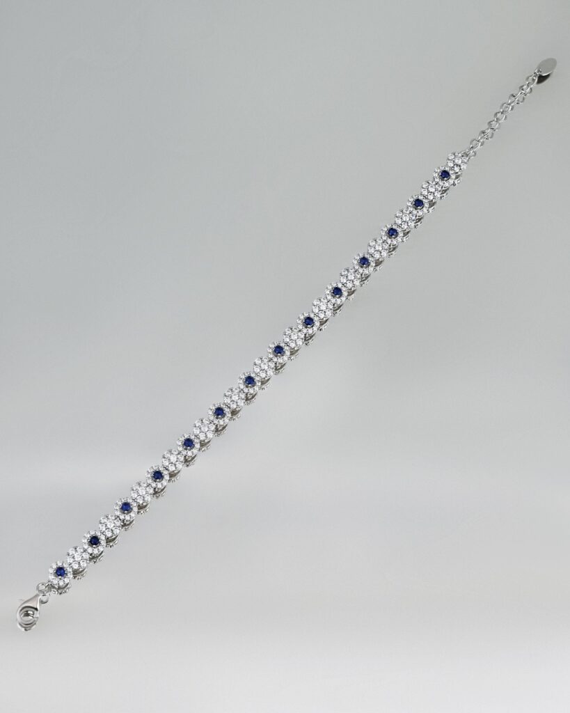 Sphere Dazzle Classic White & Blue Bracelet