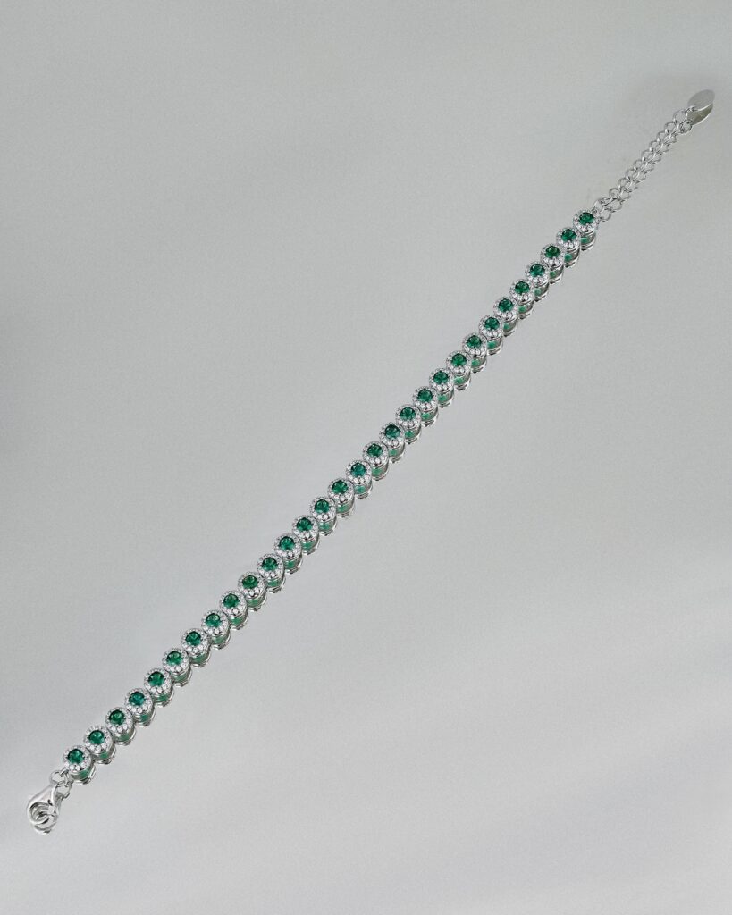 Sphere Sparkle Classic White & Green Bracelet