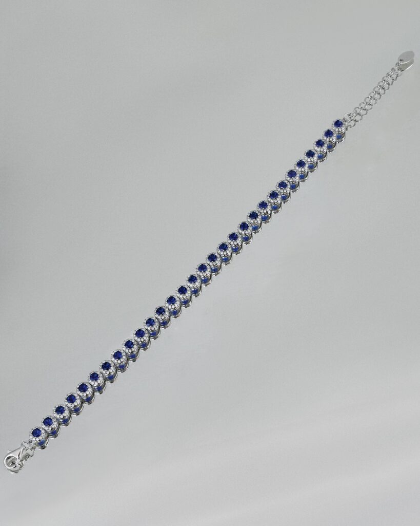 Sphere Sparkle Classic White & Blue Bracelet