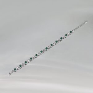 Sphere Baguette Sparkle Classic White & Green Bracelet