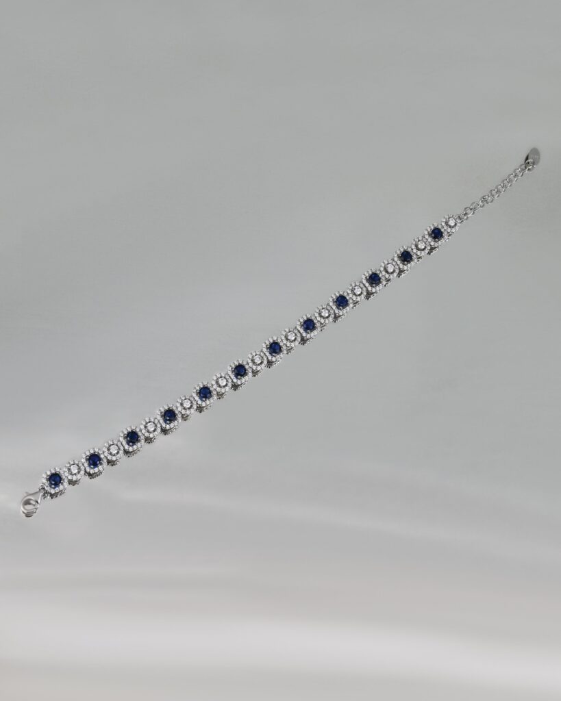 Sphere Baguette Sparkle Classic White & Blue Bracelet