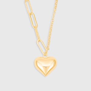3D Shakel Heart Gold Plated Necklace