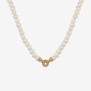 Classic Gold Plated Link SMALL Pearl Necklace